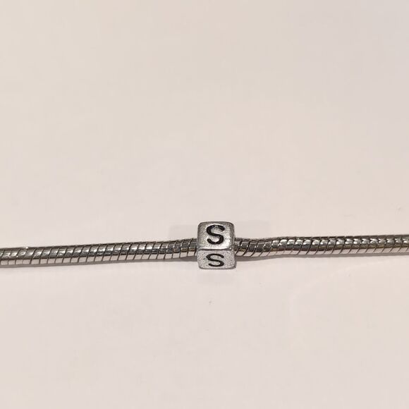 Silver S Spacer Charm for Pandora Style Bracelet - Picture 3 of 5